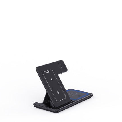 15W 3 In 1 LED Fast Wireless Charger Stand Foldable Charging Station For Smart Phone 15/14/13/12/11 IWatch 9 8 7 6 5 AirPods Pro