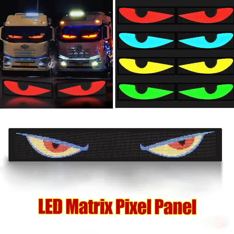 RGB LED Car Sign Animation LED Matrix Pixel Panel DIY Programmable Bluetooth App Control LED Panel Flexible Display Light