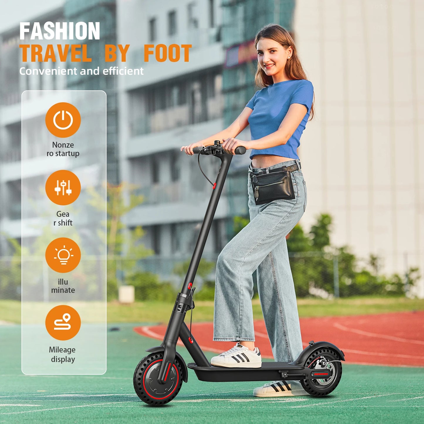 350W Foldable Electric Scooter for Adults Teens,Explosion-proof Tires,Dual Brake System Lightweight High Quality E-scooter