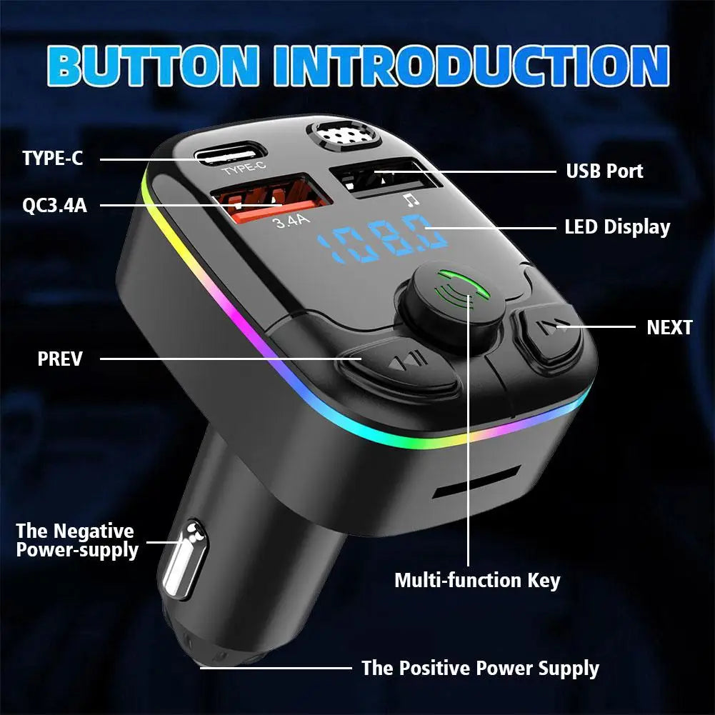 Quility Bluetooth 5.0 Car FM Transmitter