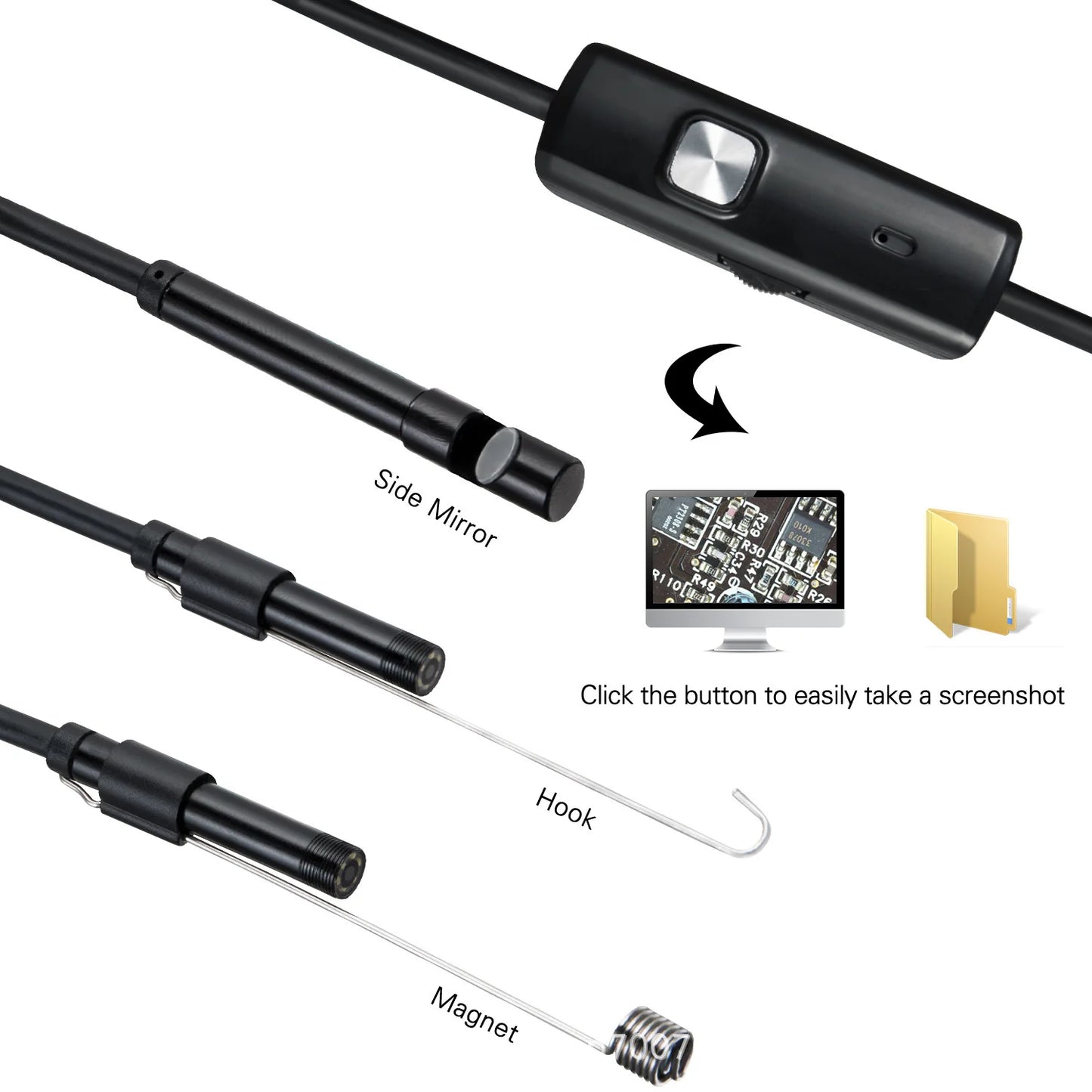 Wire Mini Endoscope Camera 5.5mm Lens for Android Waterproof Led Lighting Inspection Camera