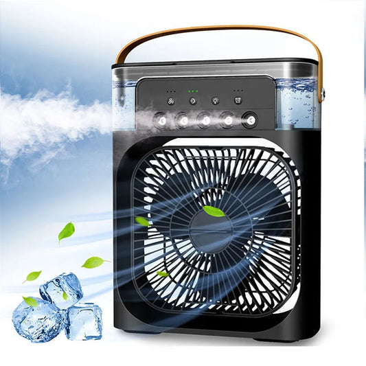 Top seller 3 In 1 Mini Mist Humidifier Cooler Water Electric Rotary Usb Rechargeable Household Tabletop Portable Air Fan A/C Circulator