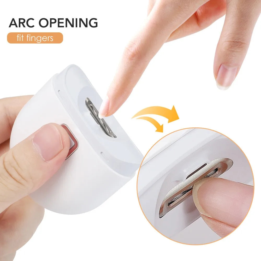 Electric Automatic Nail Clipper with Fingernail Cutter and File 2 in 1 Design Nail Scraps StorageUSB Rechargeable Safety Fingern