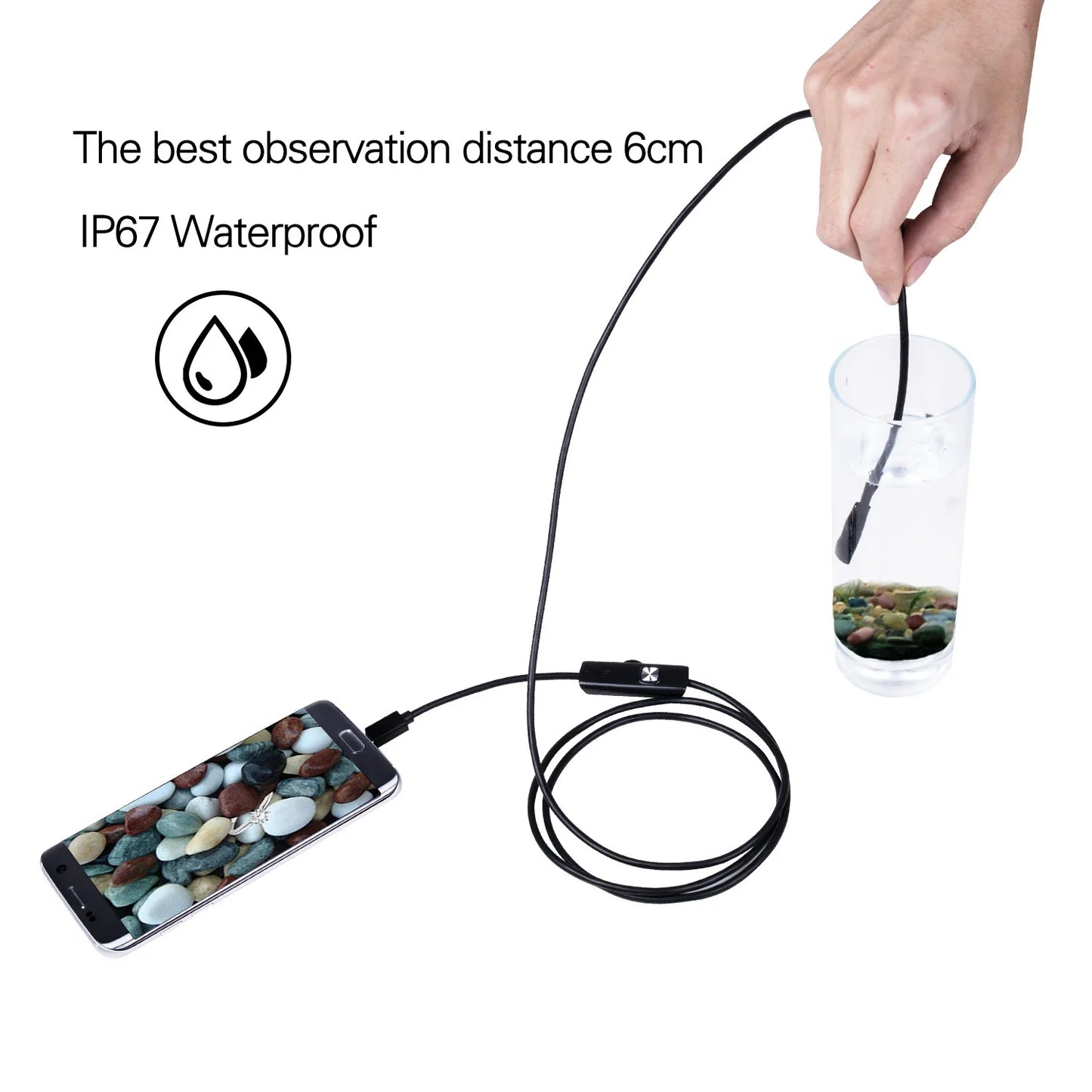 Wire Mini Endoscope Camera 5.5mm Lens for Android Waterproof Led Lighting Inspection Camera